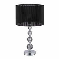 Stolná lampa Relaxdays s krištáľovým dizajnom, objímka E27, čierna — pod objímkou lampy je viditeľná prasklina (stav: pozri 2. obrázok) 1
