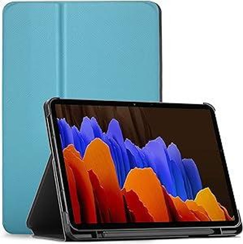 Samsung Galaxy Tab S7+ védőtok: kék, S Pen-tartós, állványos