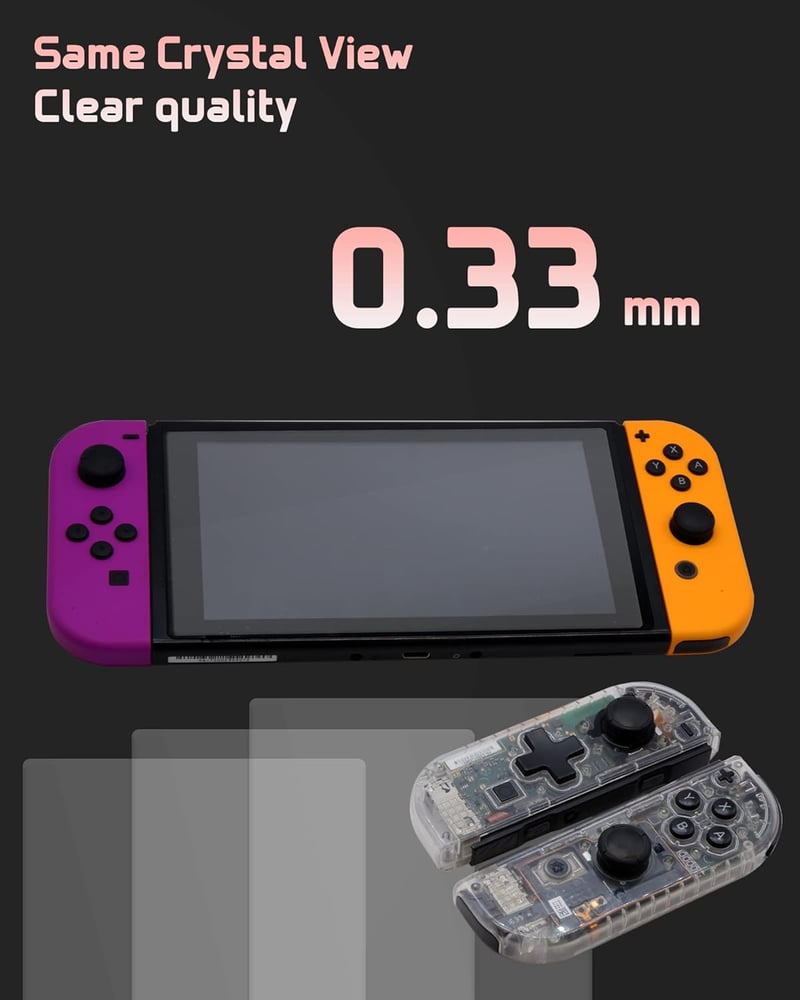Nintendo Switch OLED képernyővédő - 3db edzett üveg, 9H keménységű, karcolásálló