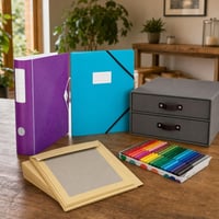 Pachet Organizare Documente: 100 plicuri C4 + biblioraft A4 + dosar 60 folii + organizator + 36 carioci 1