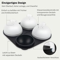 HONYAO Szilikon Jégkocka Készítő Fedéllel - 6 cm-es Kerek Jéggolyó Forma, BPA-mentes, Összehajtható, Szivárgásmentes Jégkészítő Tálca 2