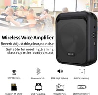 SHIDU Hordozható Hangosító Bluetooth Hangszóróval és UHF Vezeték Nélküli Mikrofonnal - 10W, 1800mAh, MP3 Lejátszás Tanároknak, Idegenvezetőknek 2