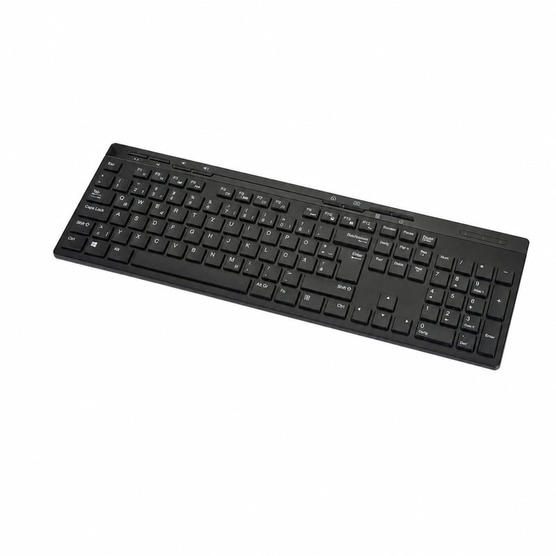 Set tastatură și mouse wireless Amazon Basics, dimensiune completă, 2,4 GHz, receptor USB — uzură minimă (stare: vezi a 2-a imagine)