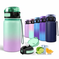 Nerezová fľaša na vodu Motswedi so slamkou 750 ml, akvamarínovo-fialová — chybná, čiastočne funkčná: Zlomený uzáver (stav: pozri 2. obrázok) 1