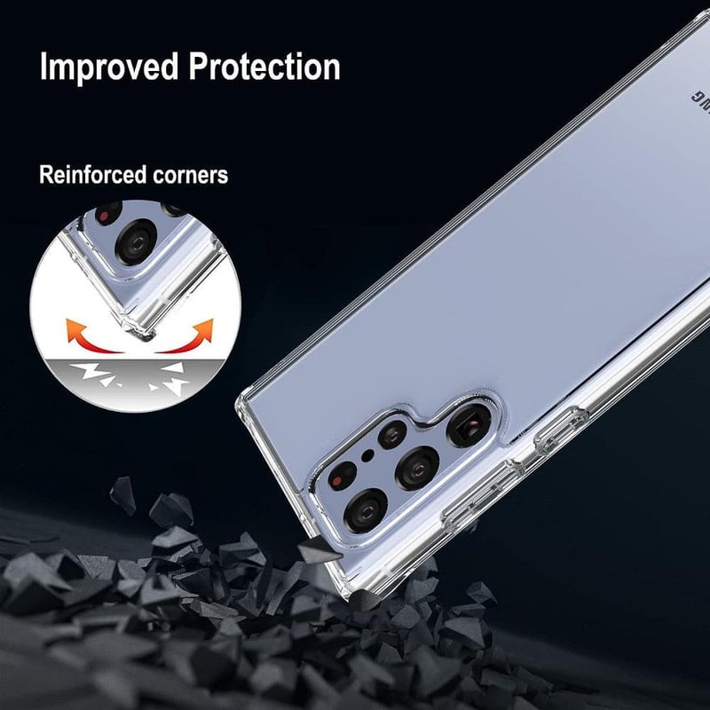Samsung Galaxy S22 Ultra átlátszó védőtok - Kemény műanyag borítás