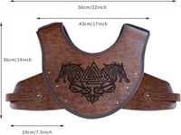 HiiFeuer Fenrir Vegvisir Viking Mellvért - Prégeléses PU Bőr LARP Páncél 6