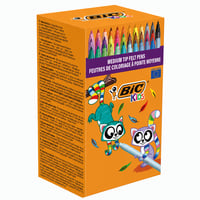 Fixky BIC Kids Kid Couleur pre deti – zmiešané farby, stredný hrot, ultra zmývateľné, súprava v kartónovej škatuľke – 35 ks 1