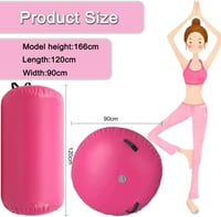 Home U Felfújható Léghengerű Tornaszőnyeg - Kék PVC Jóga és Gimnasztikai Légpárna Pumpával, 120x90 cm - Fitness és Testformáló Edzésekhez 7