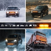 Dinfu 4x12 LED Figyelmeztető Villogó Lámpa - 12V/24V, 48W, Narancssárga, 21 Villogási Móddal, IP67 Vízálló, Autó, Teherautó, Traktor Kompati 6