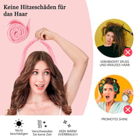 Rózsaszín hőmentes hajgöndörítő szett - 60" extra hosszú hajformázó pánt éjszakai használatra 3