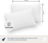 Dreamzie Párnahuzat 40x60 cm (2 db) - 100% Jersey Pamut, Fehér, Hipoallergén, Tartós, Mosógépben Mosható 2