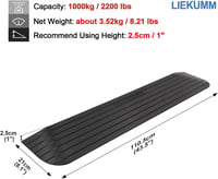 LIEKUMM csúszásgátló gumirámpa ajtóküszöbhöz, 2,5 cm magas, 1000 kg teherbírású 2
