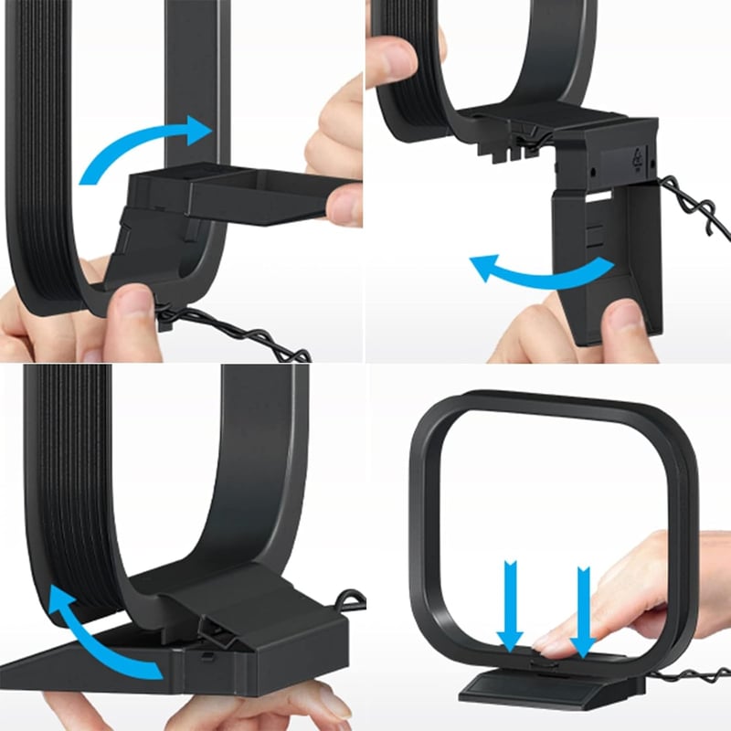 Bingfu AM FM Hurok Antenna 3-Pines Csatlakozóval - Kompatibilis Sharp Sztereó AV Vevőrendszerekkel - 75 Ohm Rádió Antenna 4,26 Láb Hatótávol