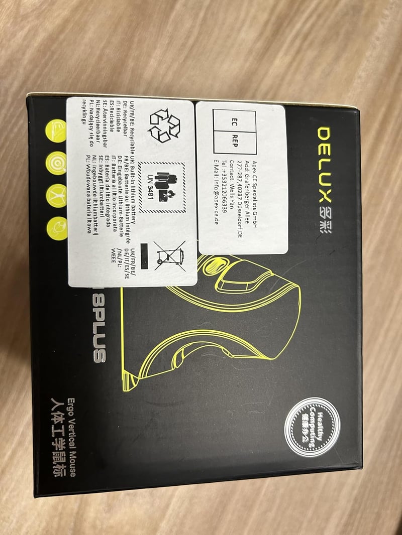 DELUX M618PD Ergonomikus Vezeték Nélküli Egér, Függőleges, Csendes Kattintás, 4000 DPI, Bluetooth/2.4G