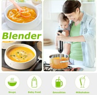 Bonsenkitchen 1000W-os Turbomixer Szett Aprítóval és Habverővel - Fekete 3