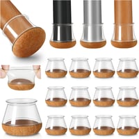 YOZON 20 db Szilikon Székláb Védő Filcpárnával - Átlátszó, Kerek Bútorvédő Sapka Fa Padlóhoz, 30-40 mm Átmérőjű Lábakhoz, Csúszásgátló 1