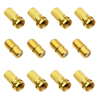 Fu Nian Aranyozott F-csatlakozó Készlet - 8db 7mm-es F-dugó és 4db SAT Adapter, Gumi Tömítéssel, Koaxiális Kábelekhez, Műholdvevőkhöz, DVB-T 1