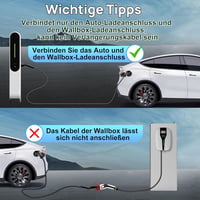 Cablu de încărcare GONEEO Type 2, 11 kW, 5m, 16A pentru mașini electrice, trifazat, cu geantă - Compatibil cu modelele Tesla, VW, BMW 5