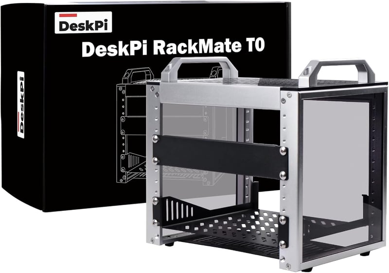 GeeekPi 4U Szerver Szekrény - 10" Rack Hálózati, Szerver és AV Eszközökhöz - DeskPi RackMate T0 Alumínium Ház Jó Szellőzéssel, Otthoni és Ir