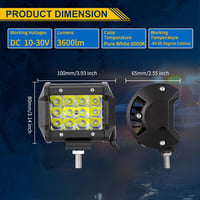 RIGIDON 36W LED munkalámpa szett, 10cm, 12V, fehér, terepjáróhoz, traktorhoz 2