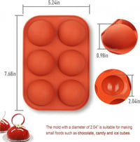 Tégla Piros Félkör Szilikon Sütőforma 6 Lyukkal - Puding, Csokoládé, Tortadísz 3