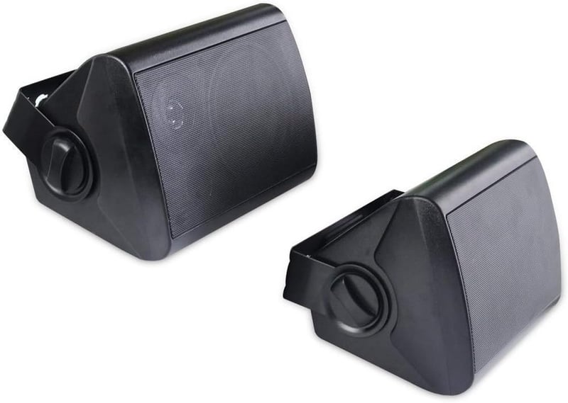 Herdio 5.25" Bluetooth Vízálló Kültéri Hangszóró - 200W, Forgatható Fali Konzollal, Beltéri-Kültéri Használatra, Fekete