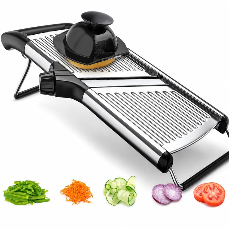 Feliator de legume Gramercy Kitchen Company cu 12 grosimi de tăiere pentru bucătărie, negru — fără mănușă (stare: vezi a 2-a poză)