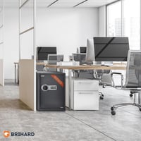 Brihard Business XL EL Széf Elektronikus Zárral - 50x35x36cm Titán Szürke Acél Páncélszekrény Fali/Padló Rögzítéssel, LED Kijelzővel, Vészny 6