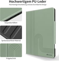 HOLIMET iPad Air 11/10,9" Tok M3/M2/6/5/4 Generációhoz (2025-2020) - Zöld Bőr Védőtok Ceruzatartóval, Automatikus Alvás/Ébresztés, Állvány F 8