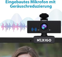 NexiGo N60 1080P HD webkamera mikrofonnal, 110° látószöggel, Zoom/Skype kompatibilis 4