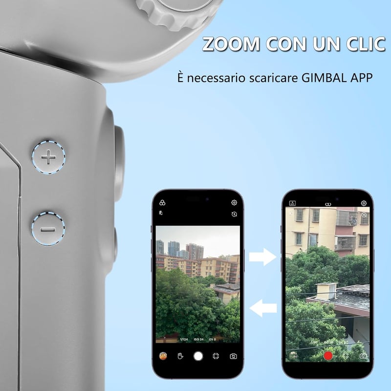 STRBDYI 3 tengelyes telefonstabilizátor iPhone Android AI követéssel összecsukható