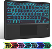 Bluetooth QWERTZ billentyűzet érintőpaddal, 7 színű háttérvilágítással - iOS/Android/Windows kompatibilis 1