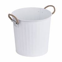 Cos cosmetic WENKO Gara 6 L, alb, design retro, oțel mat, cu mânere împletite — fără capac (stare: vezi a 2-a imagine) 1