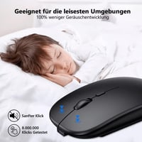Vezeték nélküli Bluetooth 5.0 egér MacBookhoz és PC-hez, USB-C töltéssel, 3 DPI precizitással 5