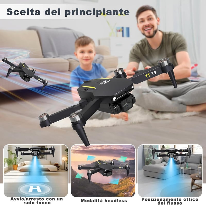 TTROARDS TT19 Drón 1080p Kamerával - 40km/h Sebesség, Egyérintéses Fel/Leszállás, 19 Kefementes Motor, 5G WiFi, Kezdőknek és Felnőtteknek