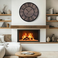 HAITANG Nagy Falióra 60 cm - Csendes, Elemmel Működő Fa Falióra Nappaliba, Hálószobába, Irodába - Modern Fekete Retro Dekoráció 6