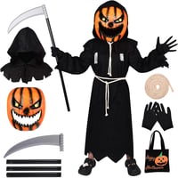 Tökfej jelmez gyerekeknek - Halloween töklámpás kosztüm maszk (L méret) 1
