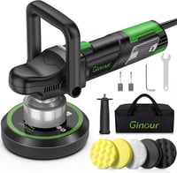 Ginour Excentrikus Polírozó 900W - 6 Sebességfokozat, 5 Polírozó Szivaccsal, Levehető D-Fogantyúval, 4,5m Kábel, Autó, Hajó, Motor Polírozás 1
