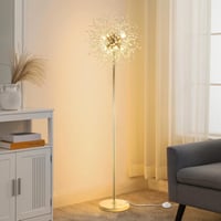 Rayofly Modern Állólámpa - Arany Tűzijáték Kristály Padlólámpa 8 Izzóval, 172 cm Magas, Lábkapcsolós, Nappali és Hálószoba Világítás 2