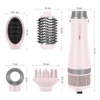 Parwin Pro Beauty 4 az 1-ben Hajszárító Készlet - Ionos Hajformázó Kefe 4 Tartozékkal Szárításhoz, Egyenesítéshez és Dúsításhoz - 1000W, Róz 8