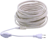 pcning LED Szalag 10m 230V 3000K Meleg Fehér IP67 Vízálló SMD 5730 120 LED/m Kültéri-Beltéri Világítás EU Csatlakozóval 2