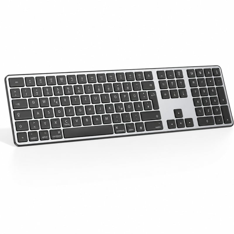 Tastatură Bluetooth OMOTON KB515 pentru Mac, Wireless QWERTZ, Gri (Space Grey) - Mouse — fără stick (stare: vezi a 2-a imagine)