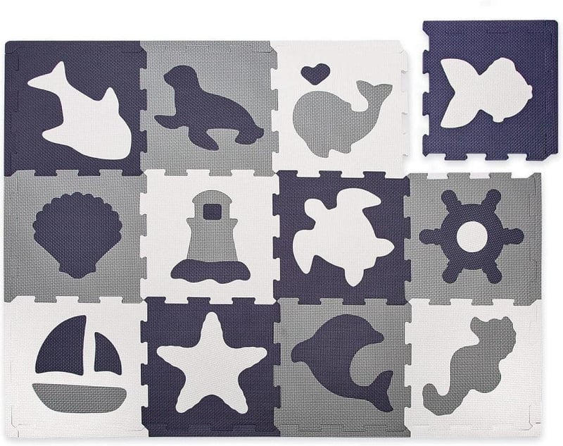 Hakuna Matte Állatos Puzzle Játszószőnyeg - 12 Csempe, TÜV Tanúsított