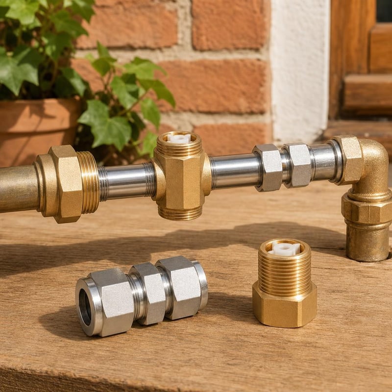Csőmentő csomag: DN20 kompressziós adapter + 2 db hosszabbító + 2 db visszacsapó + 1/2–3/4 toldó