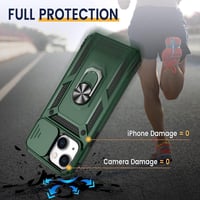 iPhone 14 Plus Katonai Zöld Mágneses Gyűrűs Tok Kameravédővel 3