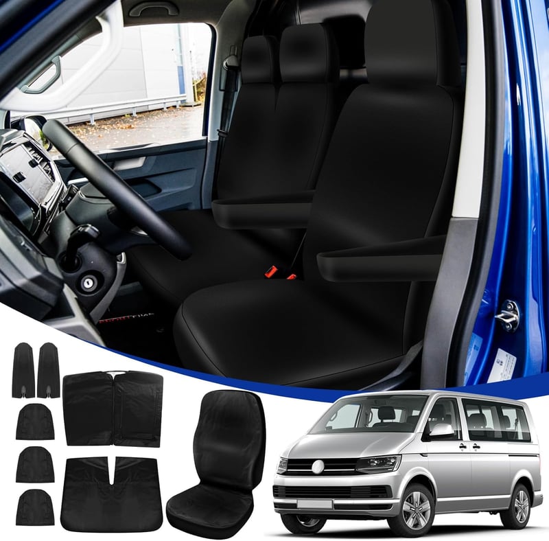 STEEIRO Autóülés Huzat VW T5 T6 Modellekhez (2003-2022) - Vízálló, 3 Üléses Volkswagen Kompatibilis Védőhuzat