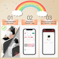 Pristar P15 Bluetooth Címkenyomtató, Hordozható Újratölthető Címkéző Készülék iOS Android Telefonokhoz, Fehér 2