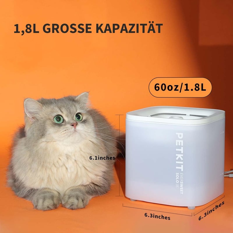 PETKIT CYBERTAIL Intelligens LED-es Macska és Kutya Ivókút, 1,85L, Halk Működés