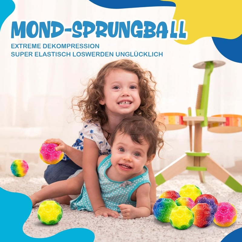 Astro ugrólabda szett - 6 db színes, magas pattanású űrlabda gyerekeknek