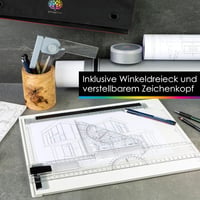 OfficeTree A4-es rajztábla szett - Fehér, hordtáskával és vonalzókkal 4